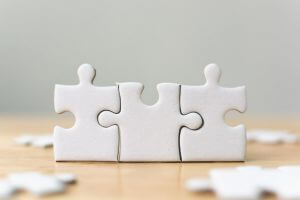 three puzzle pieces